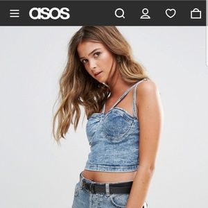 Asos denim crop top